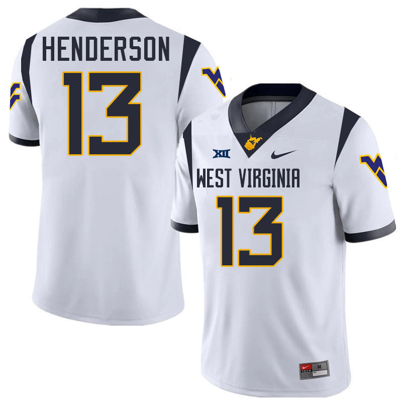 Jaylen Henderson WVU Jersey,West Virginia Mountaineers #13 Jaylen Henderson Jersey Youth College-Whi